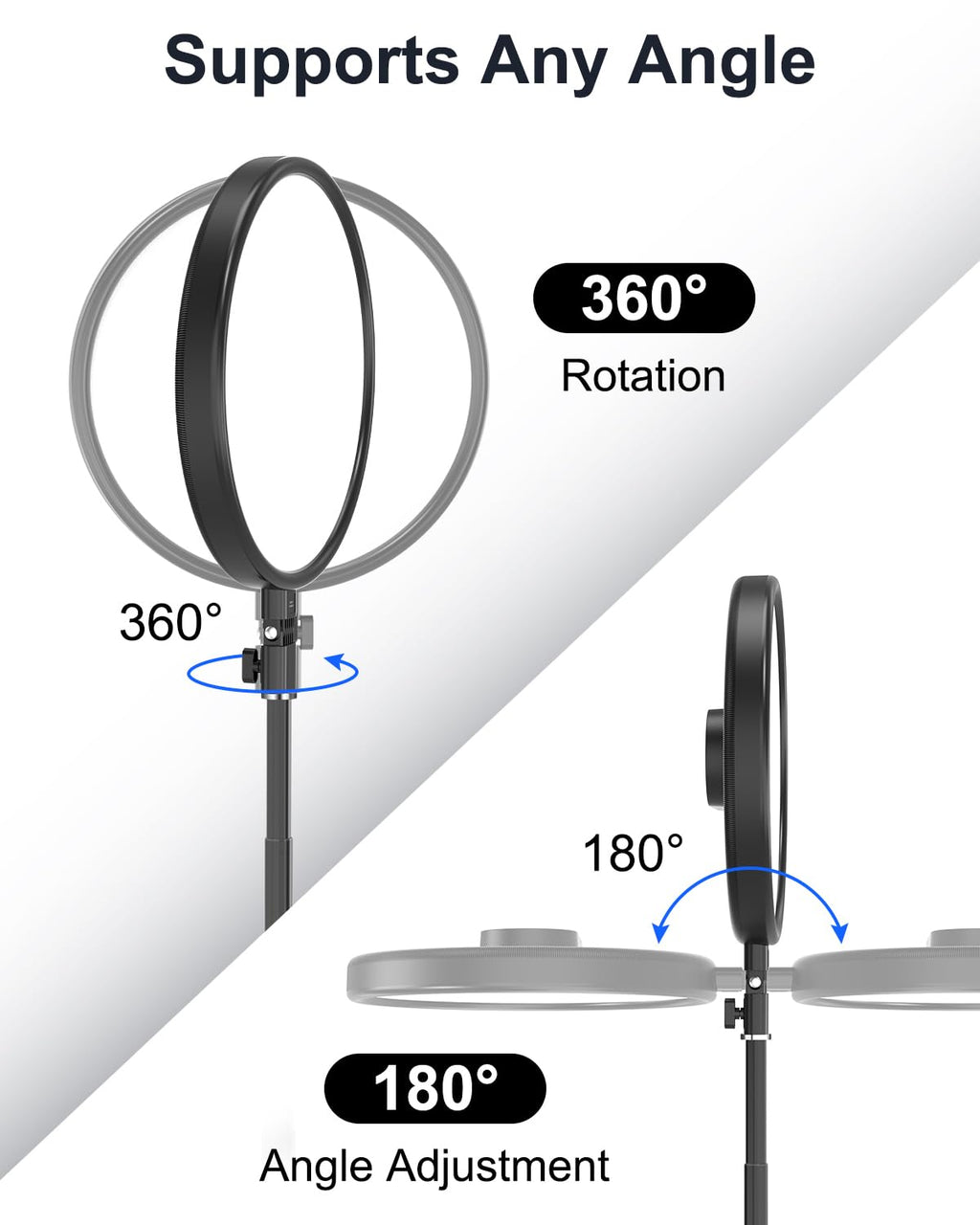 Webcem 13" LED Full Screen Ring Light with Stable Round Base Stand for Photography | 78" Tall LED Video Light , Dimmable 2700K-6500K 40W Professional Photo Studio Continuous Lighting for Cameras and Phones