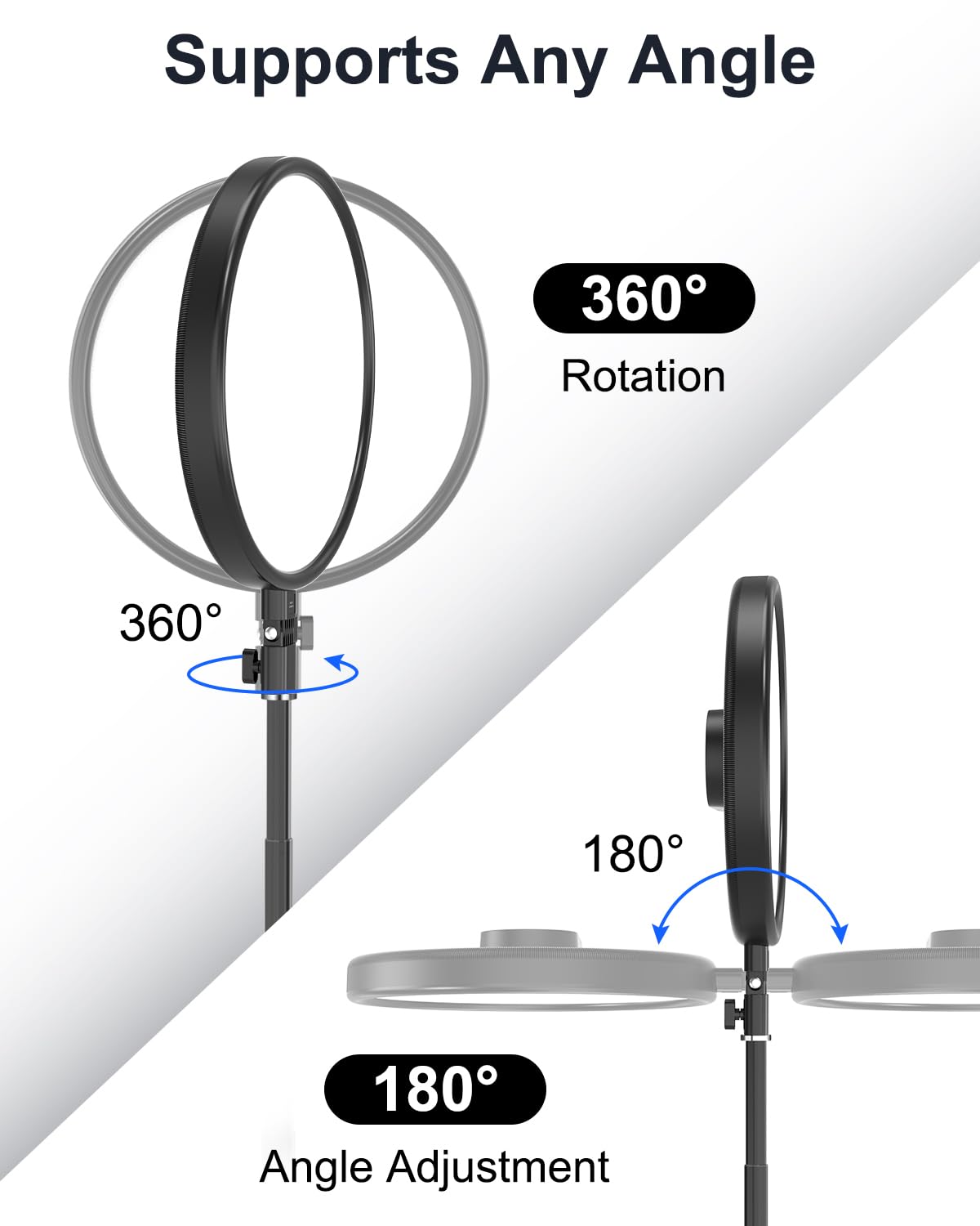 Webcem 13" LED Full Screen Ring Light with Stable Round Base Stand for Photography | 78" Tall LED Video Light , Dimmable 2700K-6500K 40W Professional Photo Studio Continuous Lighting for Cameras and Phones